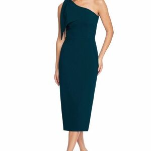 Dress the Population Blue One Shoulder Sheath Dress